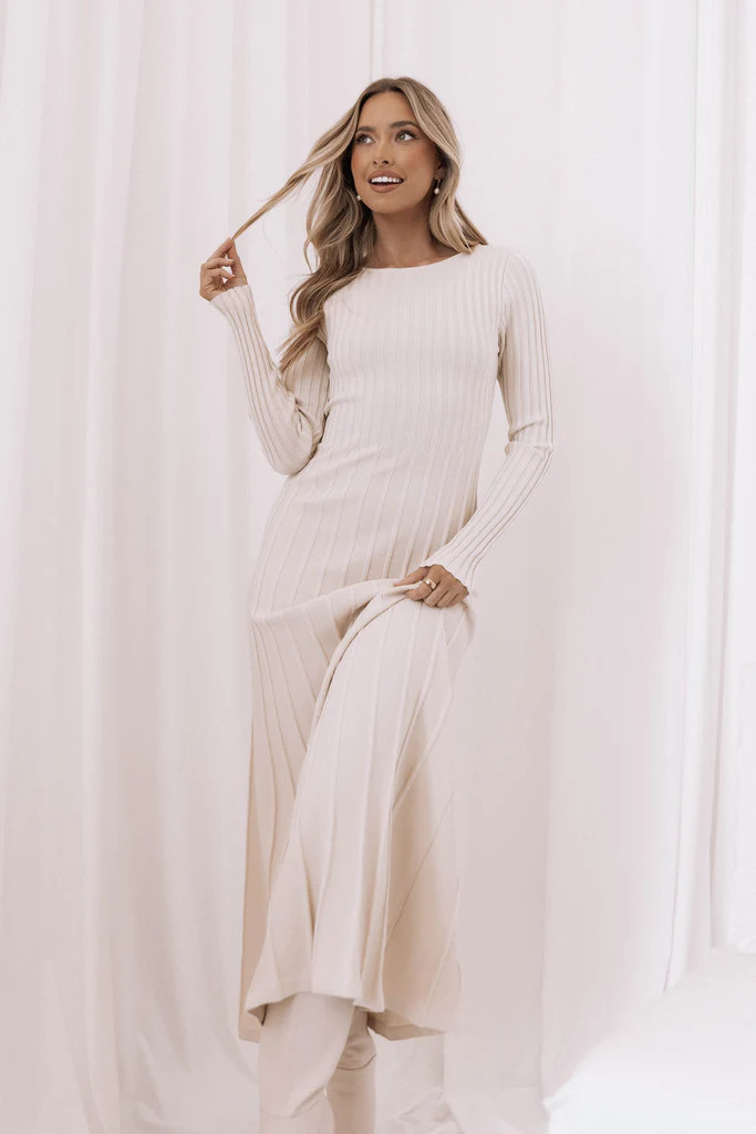 Alison Long Sleeve Maxi Dress - Cream | Petal & Pup (US)