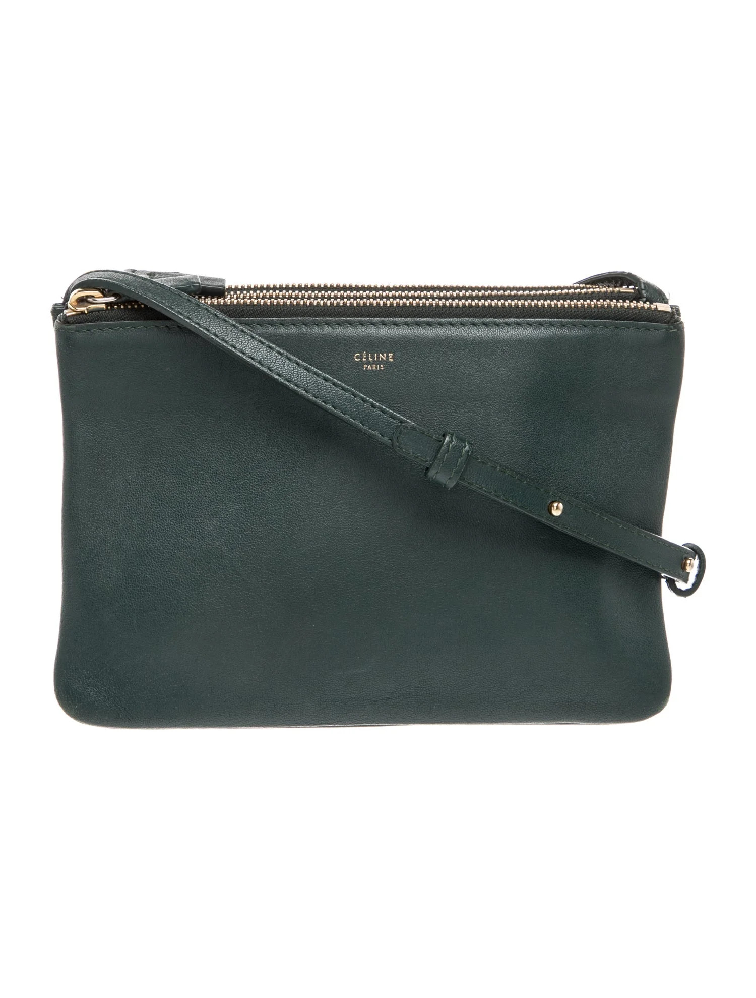 Celine Leather Trio Small - Green Crossbody Bags, Handbags - CEL385463 | The RealReal | The RealReal