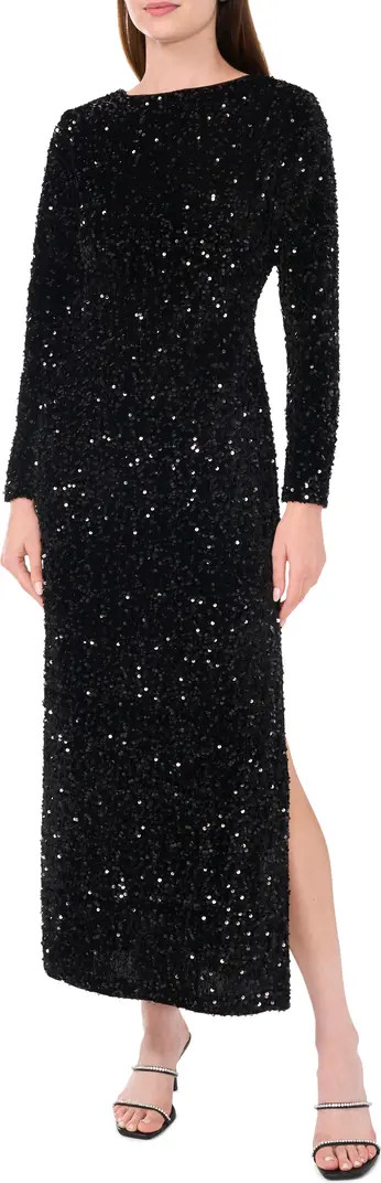 Halogen® Long Sleeve Sequin Gown | Nordstrom | Nordstrom