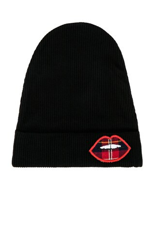 Lauren Moshi Blix Plaid Lip Beanie in Black from Revolve.com | Revolve Clothing (Global)
