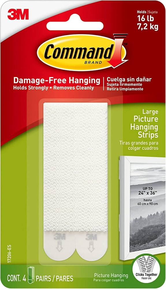 Command Large Picture Hanging Strips, Damage Free Hanging Picture Hangers, No Tools Wall Hanging ... | Amazon (US)