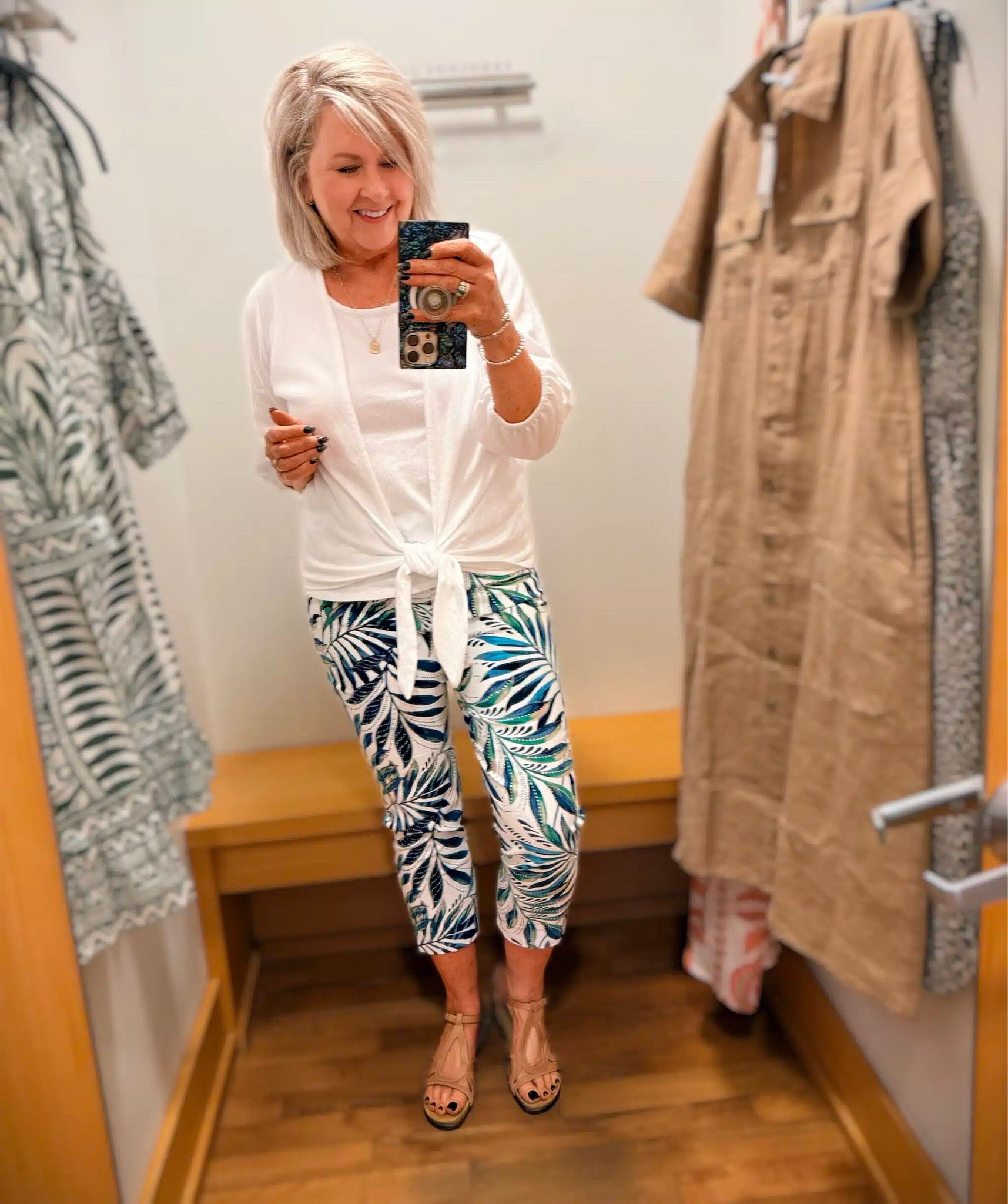 Chico’s new arrivals! My tie front cardigan is a size 2, tank size 1 and tropical print cropped pants size .05

#LTKWorkwear #LTKOver40 #LTKootd