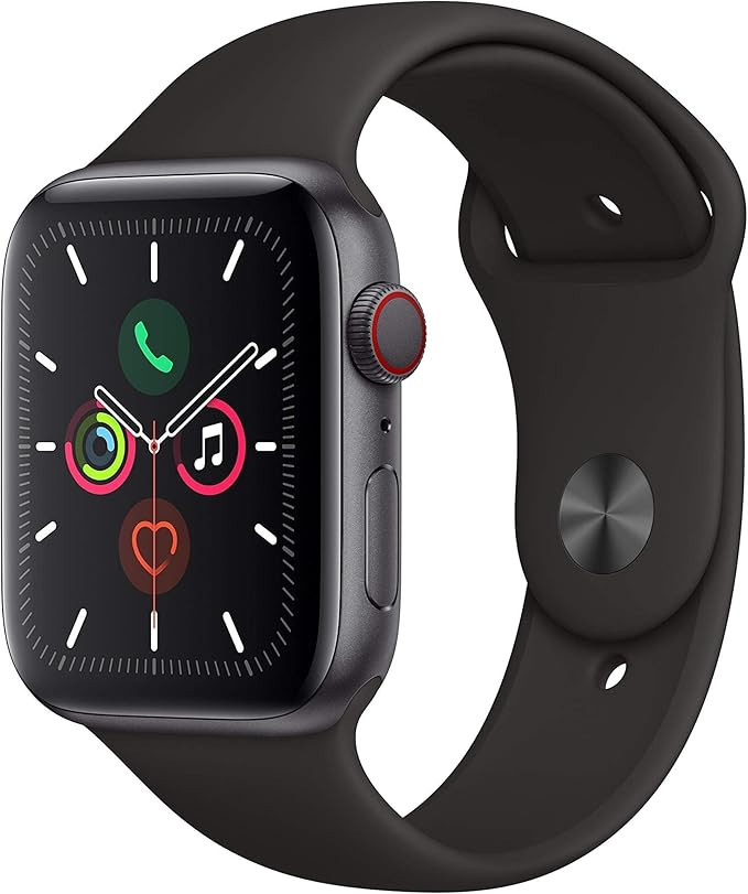 Apple Watch Series 5 (GPS + Cellular, 44MM) • Space Gray Aluminum Case • with Black Sport Ban... | Amazon (US)