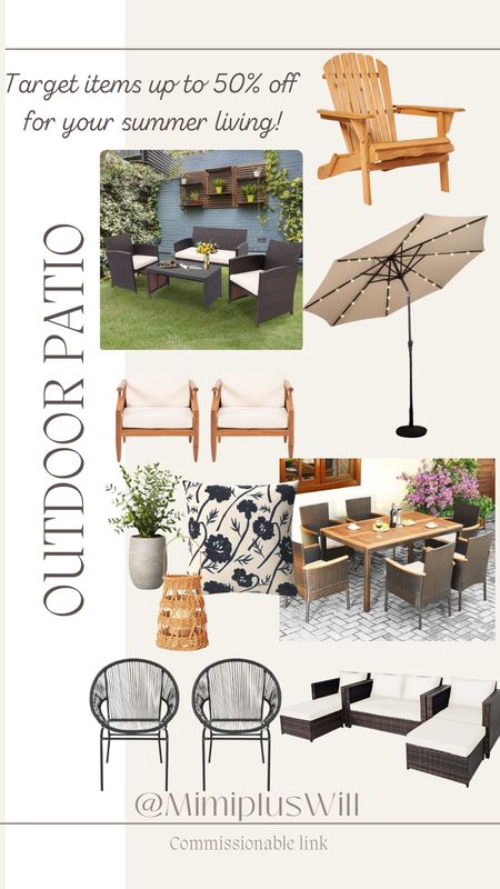 Outdoor patio items up to 50% off at target! The LED umbrella is under $80 right now! 

Summer | patio | outdoor furniture | outdoor pillow | patio furniture | outdoor dining 
Follow @mimipluswill for more! 

#LTKSeasonal #LTKHome #LTKSaleAlert