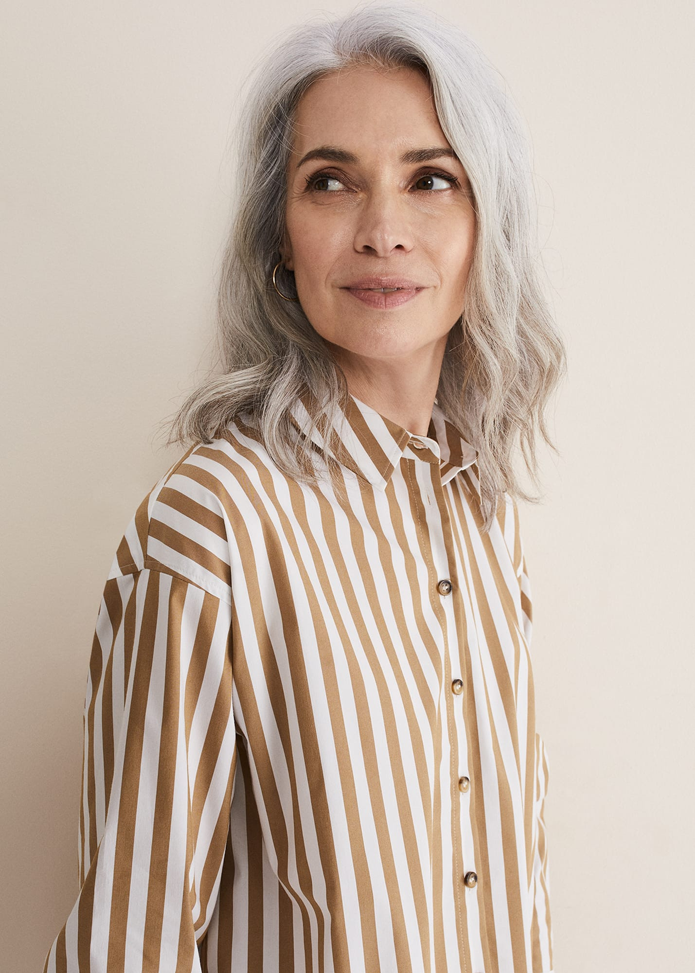 Phase Eight Women's Stripe Camel Shirt | Phase Eight (UK)