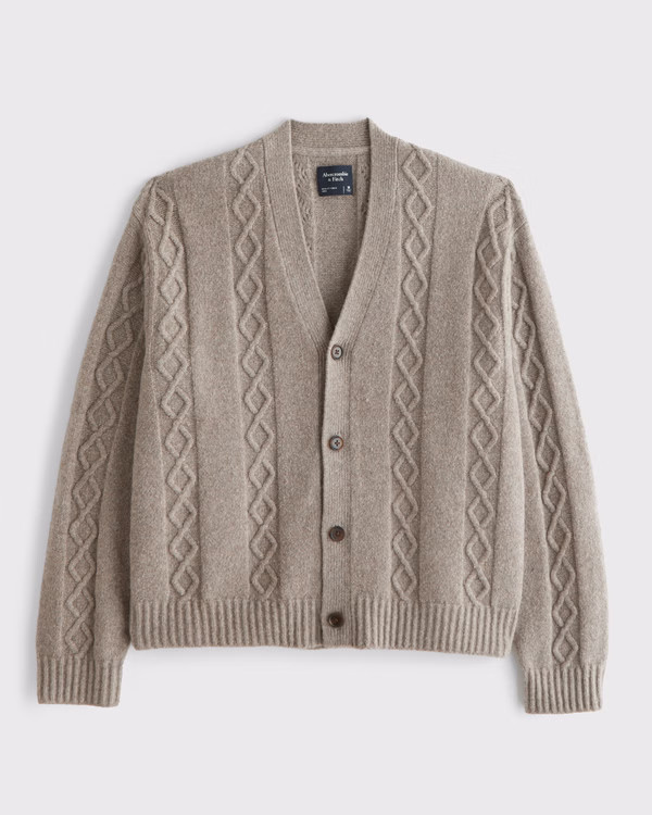 Men's Cropped Cable Cardigan | Men's Tops | Abercrombie.com | Abercrombie & Fitch (US)
