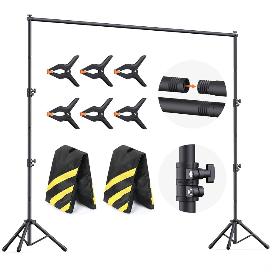 Backdrop Stand 10x7.5ft (WxH), Photo Backdrop Stand for Parties, Heavy Duty Background Stand Kit ... | Amazon (US)