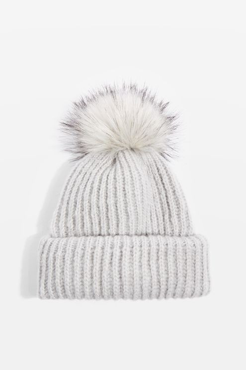 Tip Faux Fur Bom Beanie Hat | Topshop US