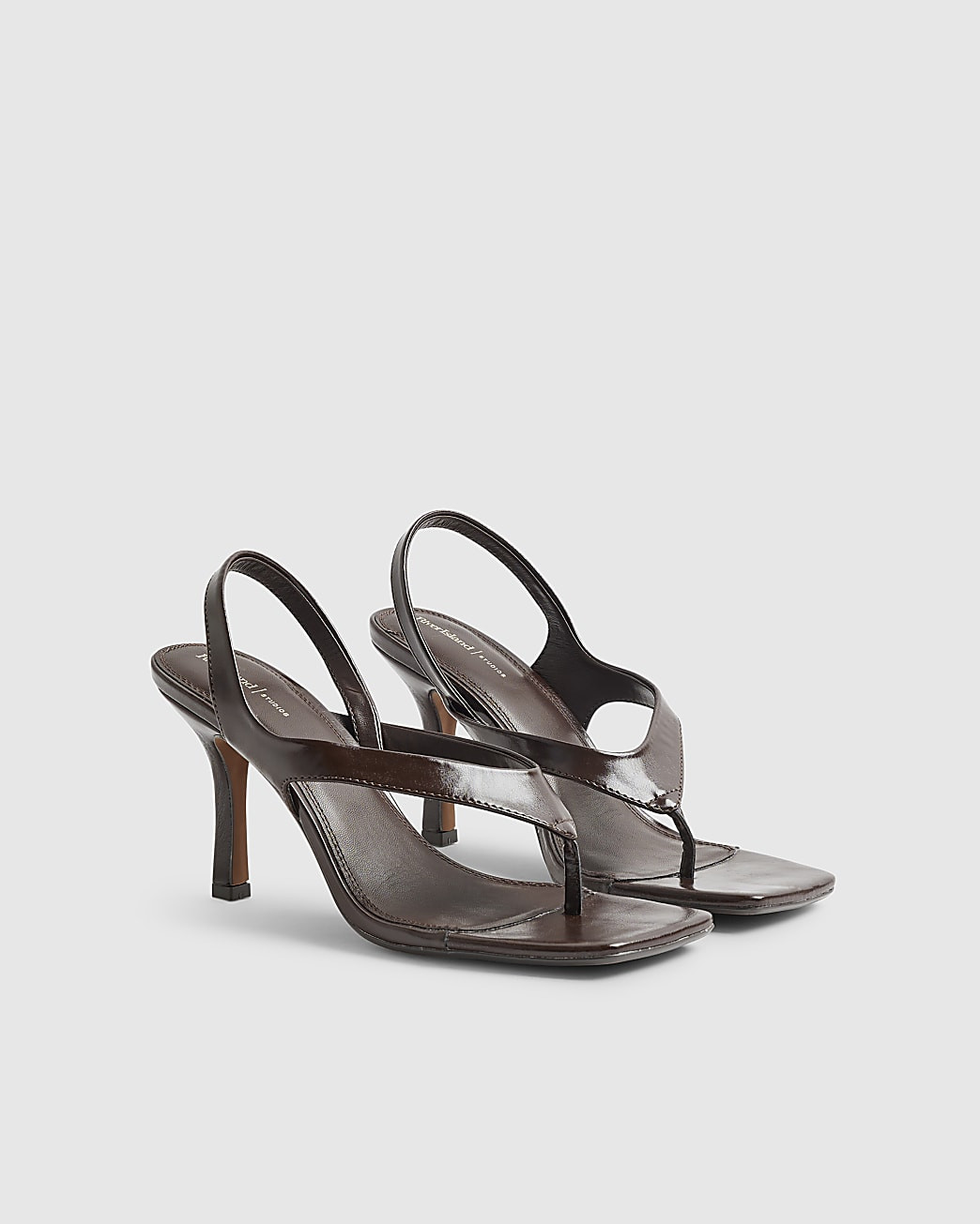 Brown Toe Thong Heeled Sandals | River Island UK & IE