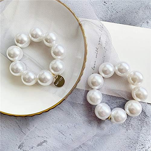2 Pcs Pearl Hair Tie Ponytail Holders Hair Accessories for Girl Women | Amazon (US)
