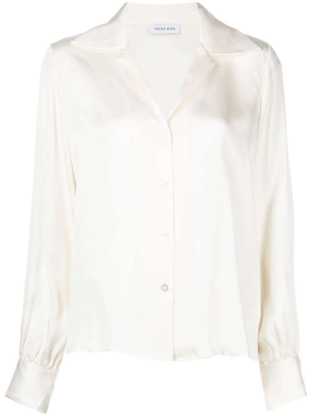 Mylah spread-collar silk shirt | Farfetch Global