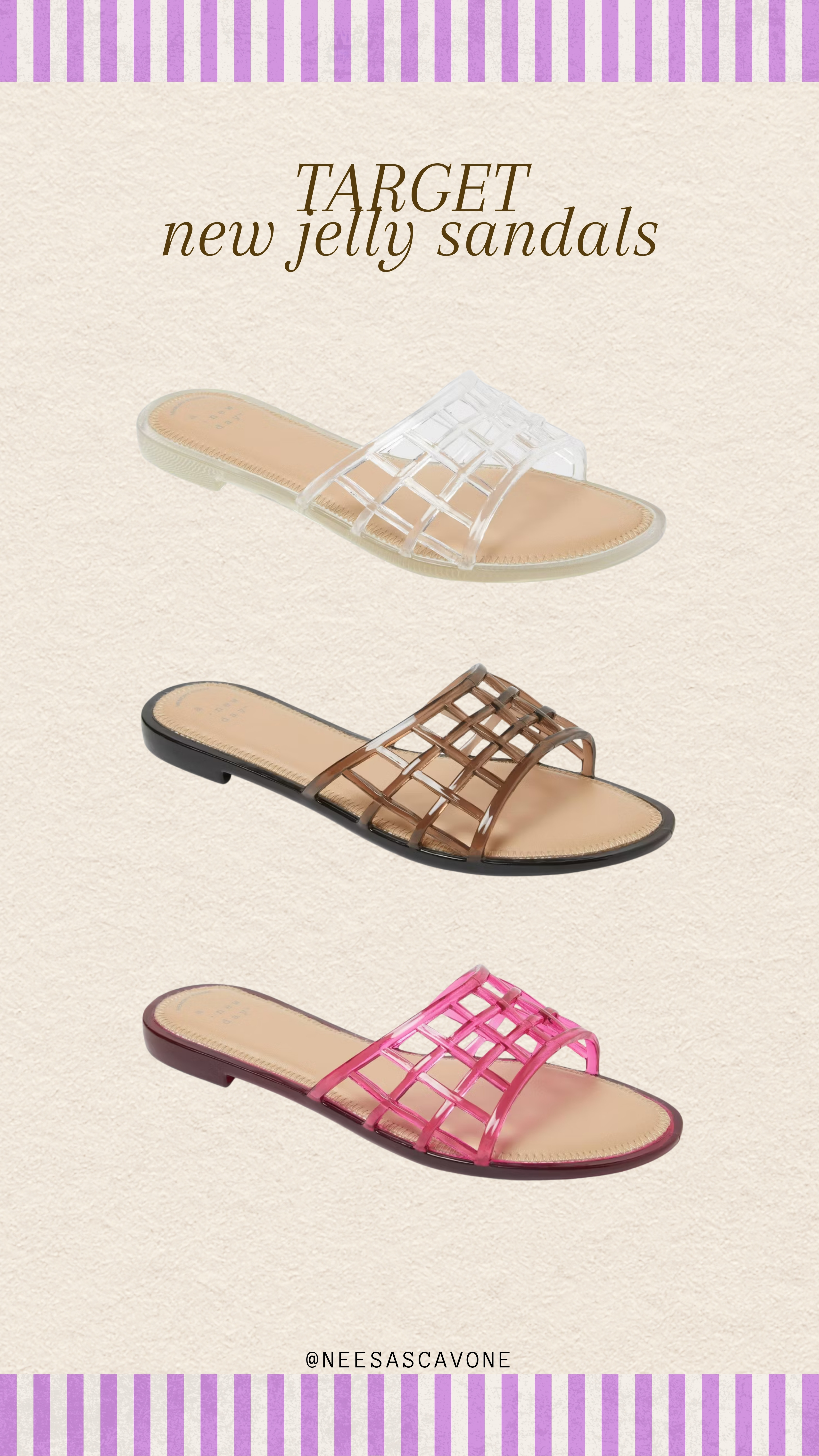 These Target jelly sandals are giving designer vibes without the designer price tag. 🤍✨ Perfect for summer vacations, beach days, brunch, poolside, or everyday outfits. They come in multiple colors, are lightweight, comfortable, and an easy way to elevate any look.

#LTKFinds #LTKSummer #LTKShoes #TargetStyle #TargetFinds #TargetFashion #JellySandals #SummerSandals #SlideSandals #VacationStyle #ResortWear #BeachStyle #AffordableFashion #DesignerInspired #SummerOutfit #NeutralStyle #PinkStyle #EverydayStyle #FashionFinds #OnTrend #CapsuleWardrobe #WomenStyle #OOTD #SummerFashion #BudgetFriendly @target 

 #LTKgrwm #LTKootd #LTKTravel