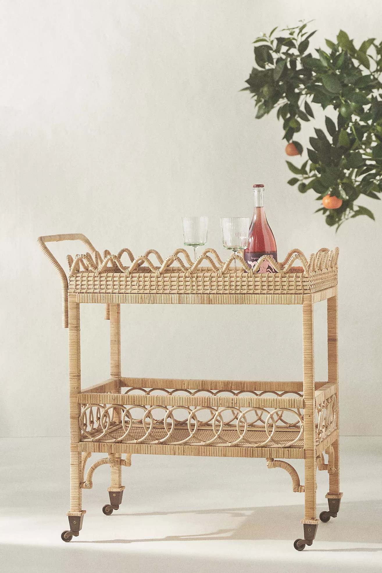 Luci Rattan Bar Cart | Anthropologie (US)