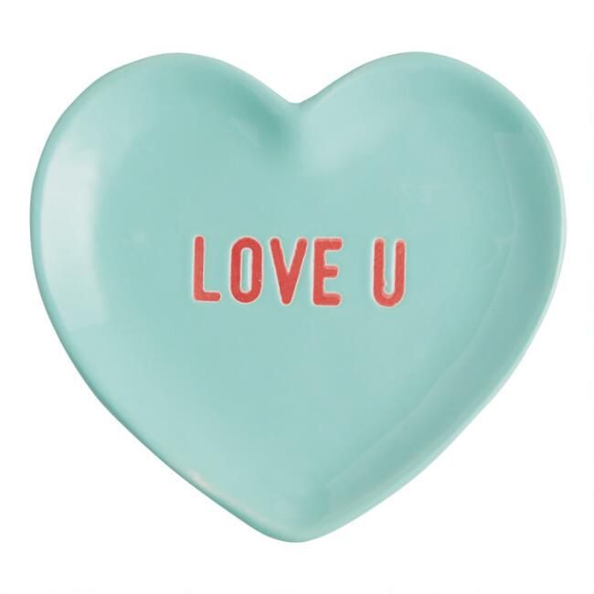 Pastel Blue Love You Sweetheart Plate | World Market