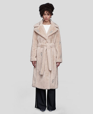 Avec Les Filles Women's Faux Fur Maxi Belted Robe Coat - Macy's | Macy's