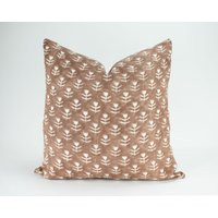 20"" Square Designer Floral Tulip Neutral Pink On Ivory Linen Pillow Cover, Mauve Farm House, Decorative Throw | Etsy (US)