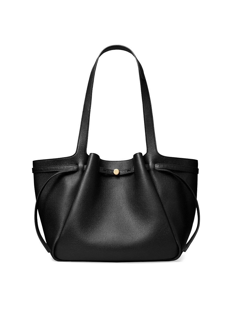 Women's Romy Pebbled Leather Tote Bag - Black | Saks Fifth Avenue