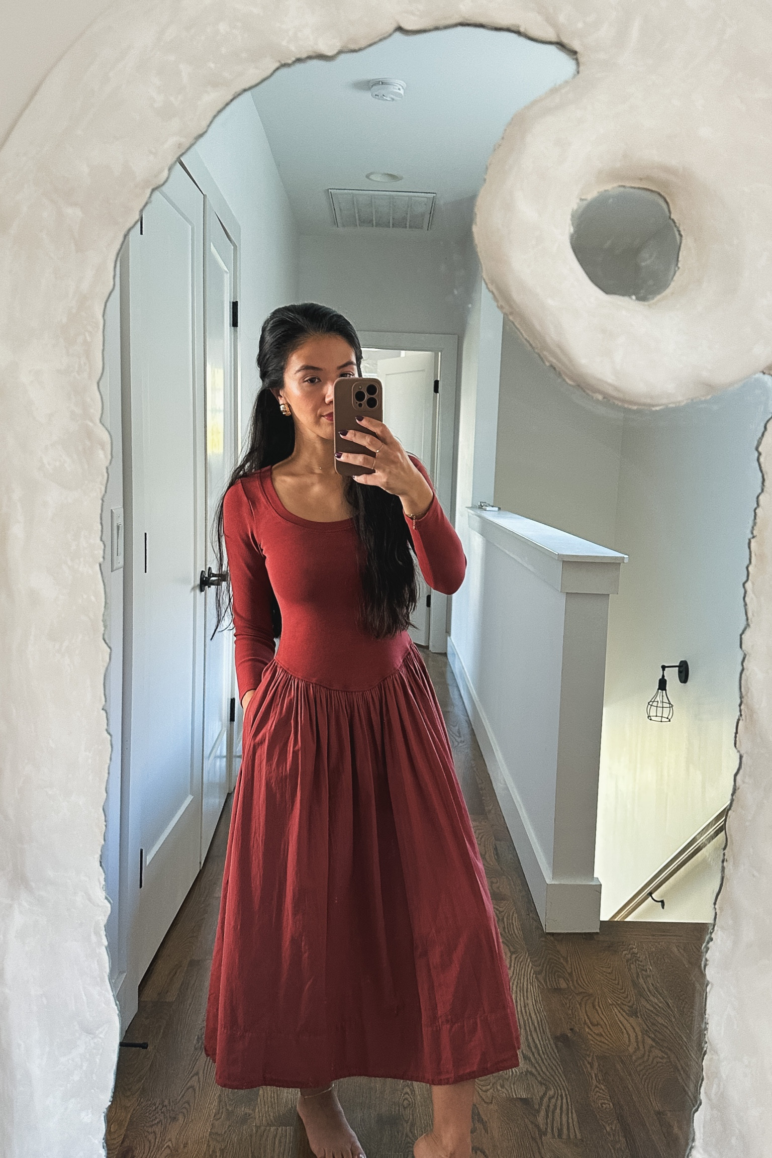 Fall midi dress 

#LTKfindsunder100 #LTKSeasonal #LTKstyletip
