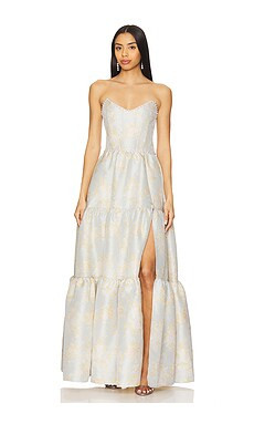 V. Chapman Vivian Coreset Gown in Sky Windsor Brocade from Revolve.com | Revolve Clothing (Global)