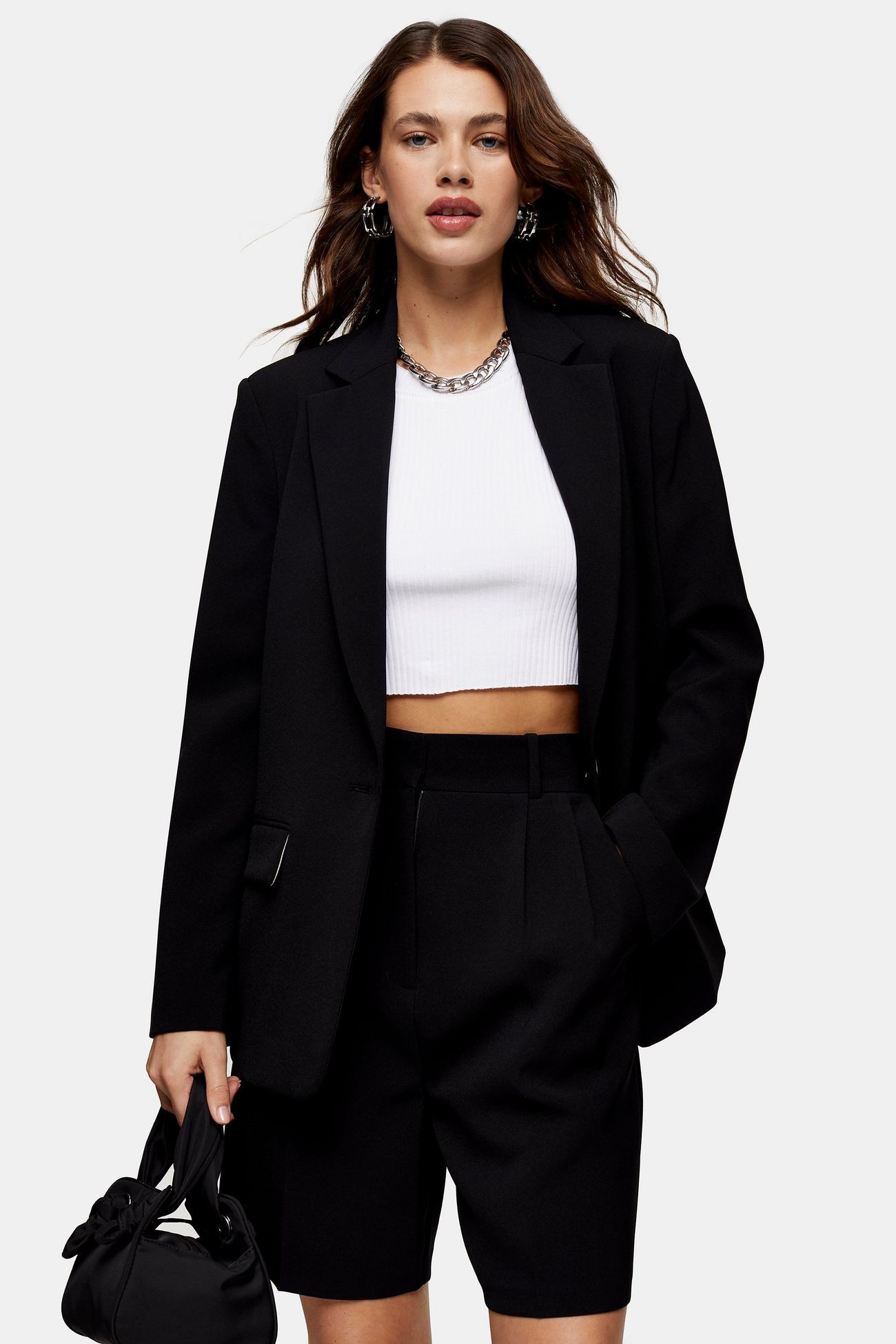 Black Single Breasted Crêpe Suit Blazer | Topshop US