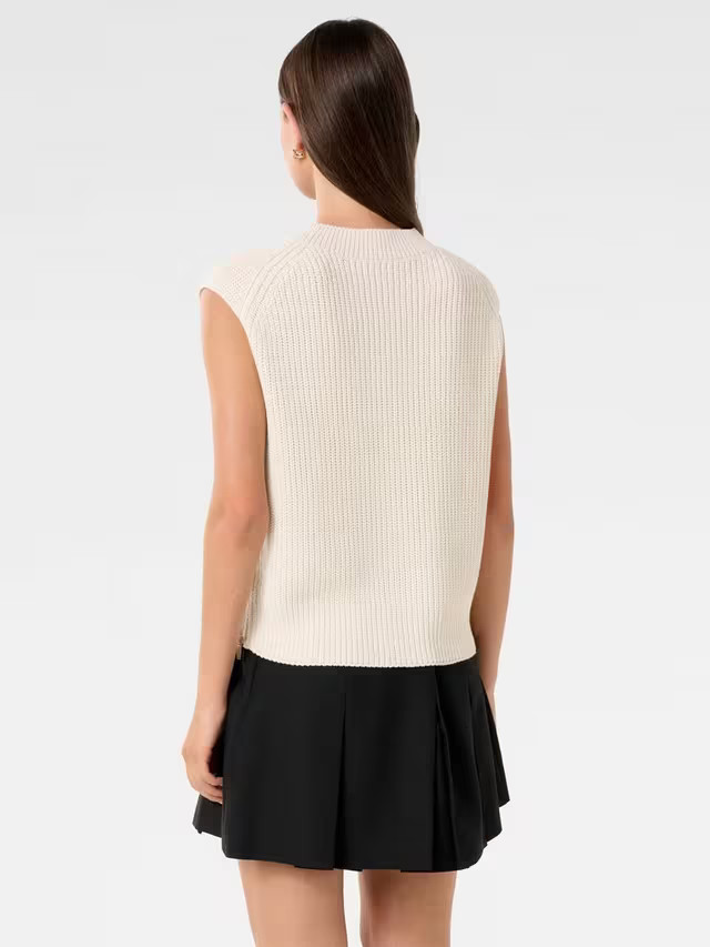 Forever NewEmily Zip Detail Knit Tank Top, Cream | John Lewis (UK)