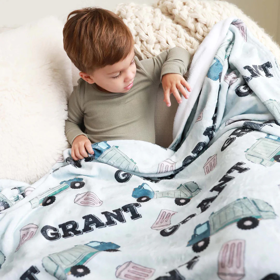 Trash Day Personalized Kids Blanket | Caden Lane