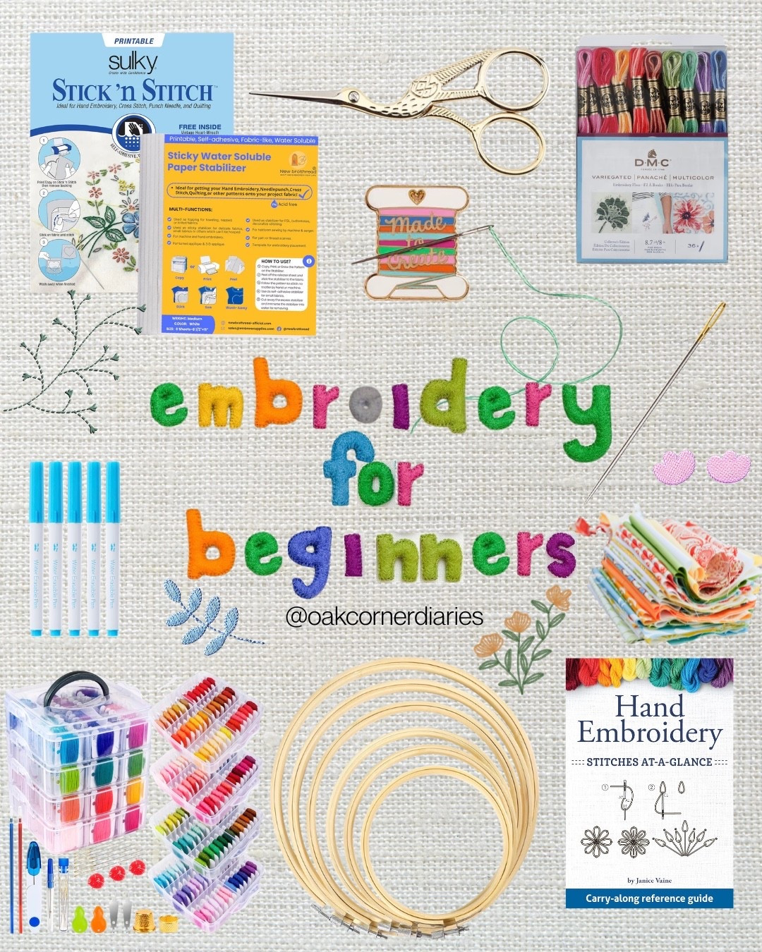 Embroidery but make it beginner-friendly 🪡✨
Sharing the exact supplies I’d recommend if you’re just starting—hoops, floss, needles, fabric & a few little extras that make it way easier (and more fun). #embroidery #hobbies #crafts

#LTKSaleAlert