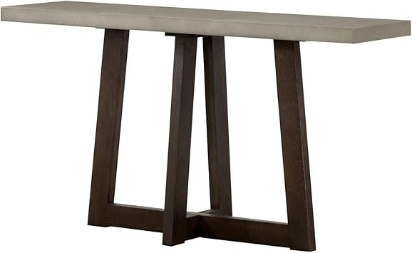 Armen Elodie Grey Concrete and Dark Grey Oak Rectangle Console Table | Amazon (US)