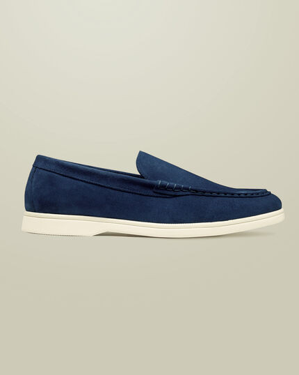 Suede Slip-On Loafer - French Blue | Charles Tyrwhitt