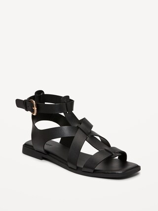 Faux-Leather Gladiator Sandals for Women | Old Navy (US)