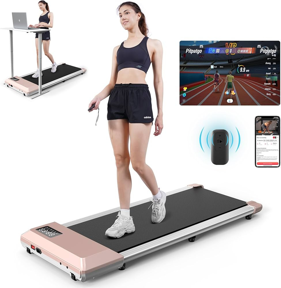 DeerRun Walking Pad, 2024 Upgrade Smart Under Desk Treadmill, 2.5HP Small Quiet Portable Treadmil... | Amazon (US)
