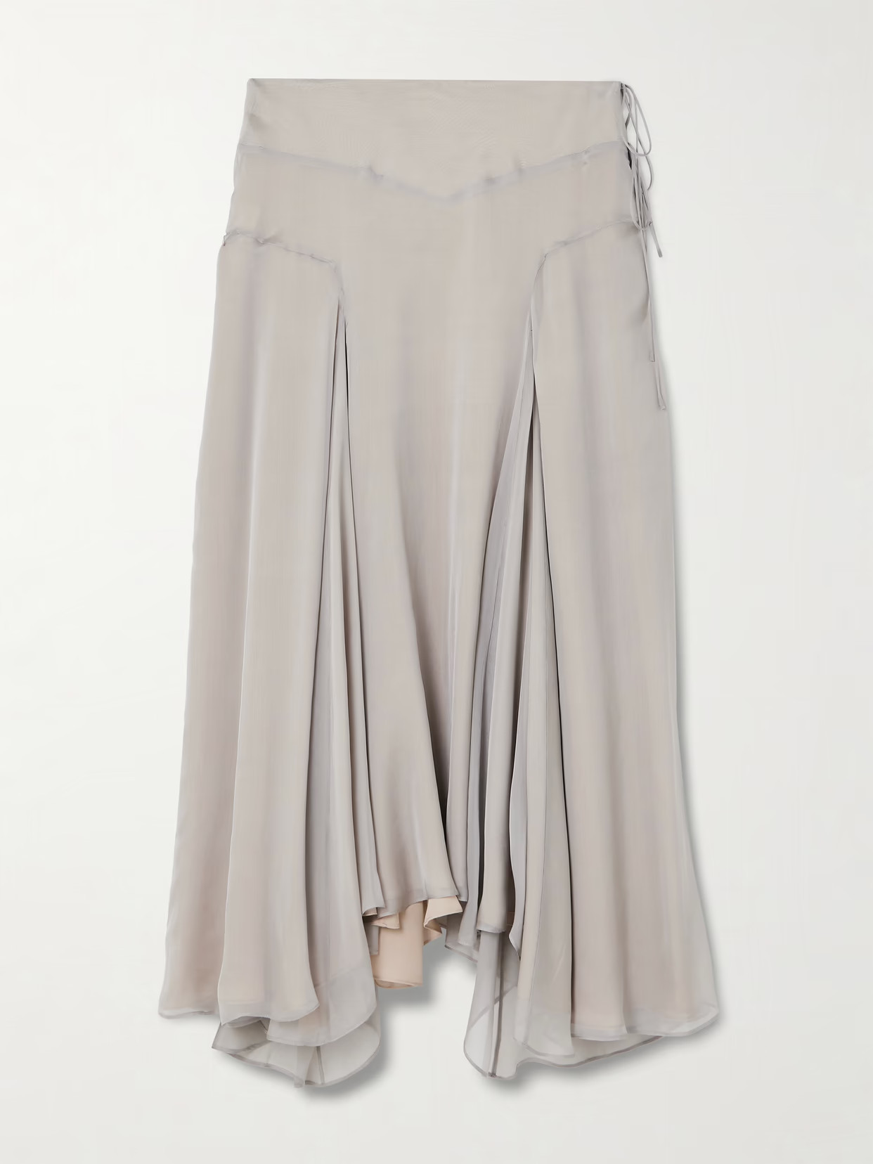 KALLMEYER - Alyse Asymmetric Pleated Silk-chiffon Skirt - Gray | NET-A-PORTER (US)