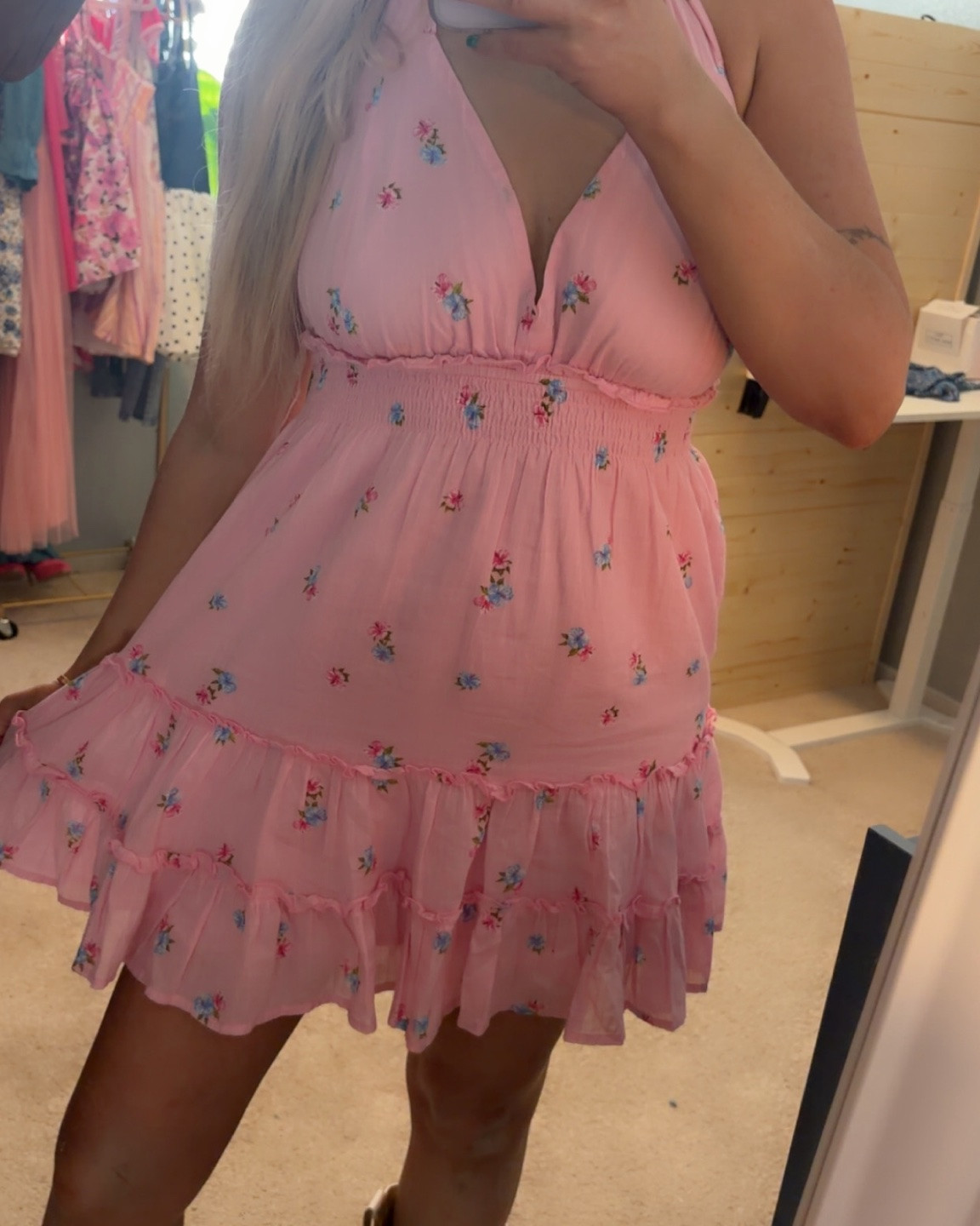 New at target halter summer floral sundress 💖 for reference I’m 5ft2 121 lbs wearing size small 💖

#LTKootd #LTKmomlife #LTKPetite