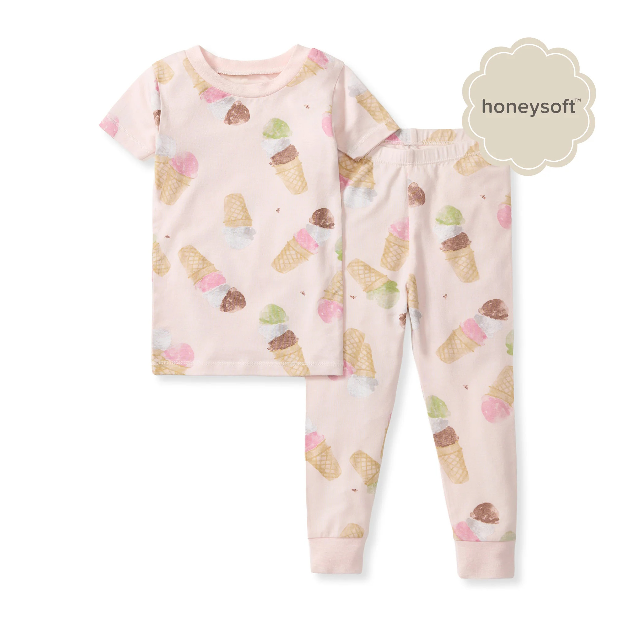 Ice Cream Cone Honeysoft™ Lyocell Two-Piece Pajamas | Burts Bees Baby