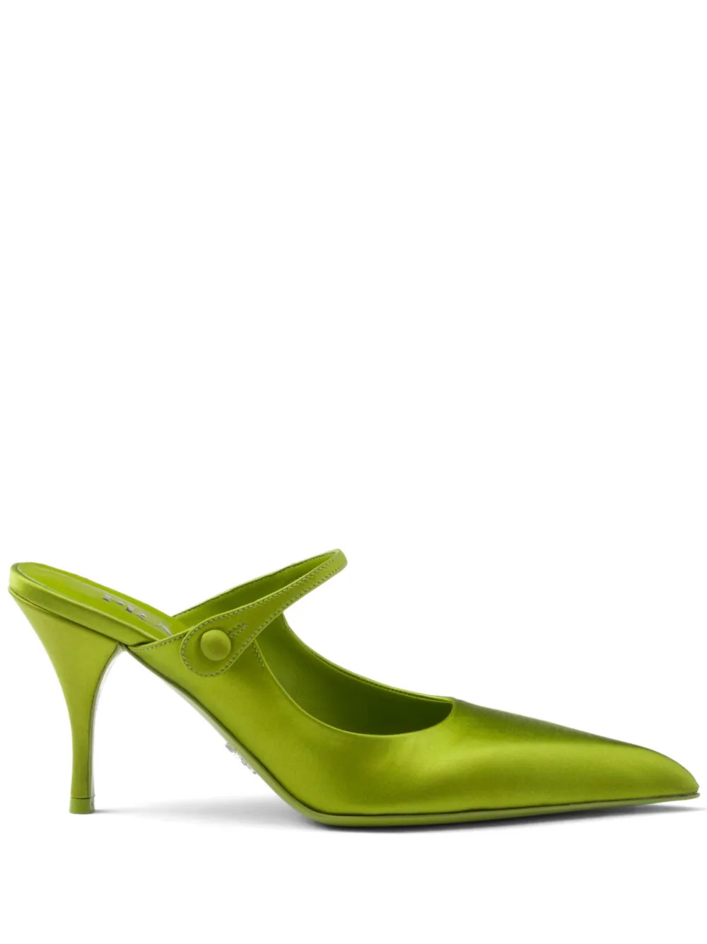 Prada 75mm Satin Mules | Green | FARFETCH | Farfetch Global