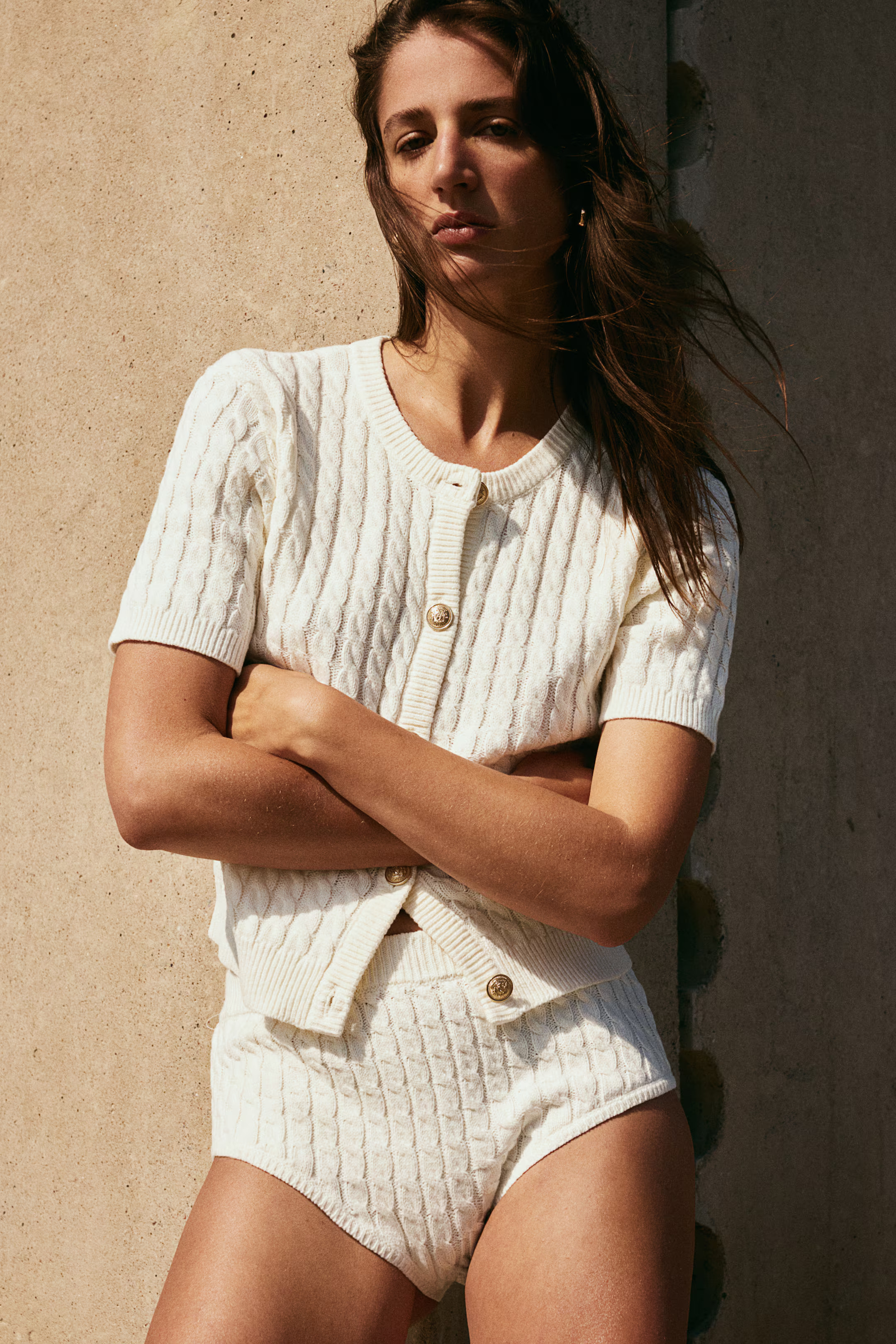 Cable-knit mini shorts | H&M (UK, MY, IN, SG, PH, TW, HK)