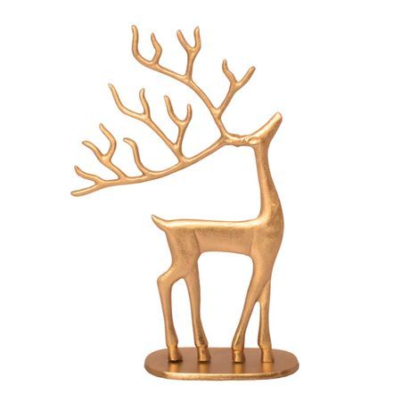 Holiday Time Metal Casted Gold finish Reindeer Décor, 16 inch, Metal Casted Reindeer Statue in G... | Walmart (CA)