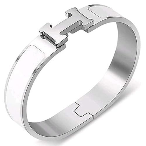 Glenda Dunn Stainless Steel Wide 18MM Fashion Buckle Bangle Enamel Bracelet Perimeter 6.7" inch | Amazon (US)