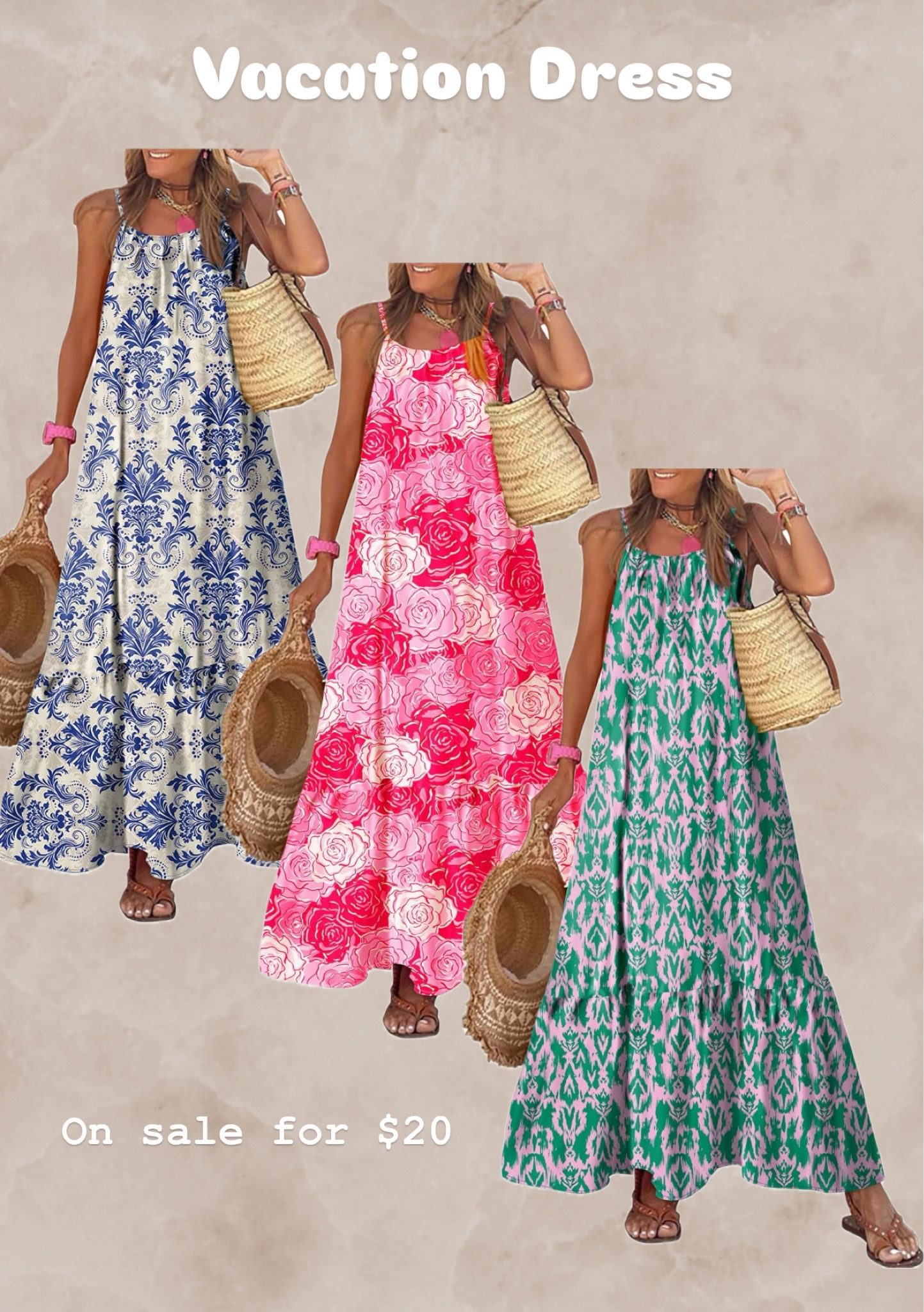 Cute dress for summer, beach vacation or resort vacation. On sale plus extra 10% off code, making it only $20. 





Beach dress, beach vacation dress, sundress, summer dress, maxi dress, Dokotoo Women Summer Dresses 2025 Spaghetti Strap Scoop Neck Smocked Ruffle Flowy Boho Maxi Dress

#LTKSaleAlert #LTKSeasonal #LTKTravel