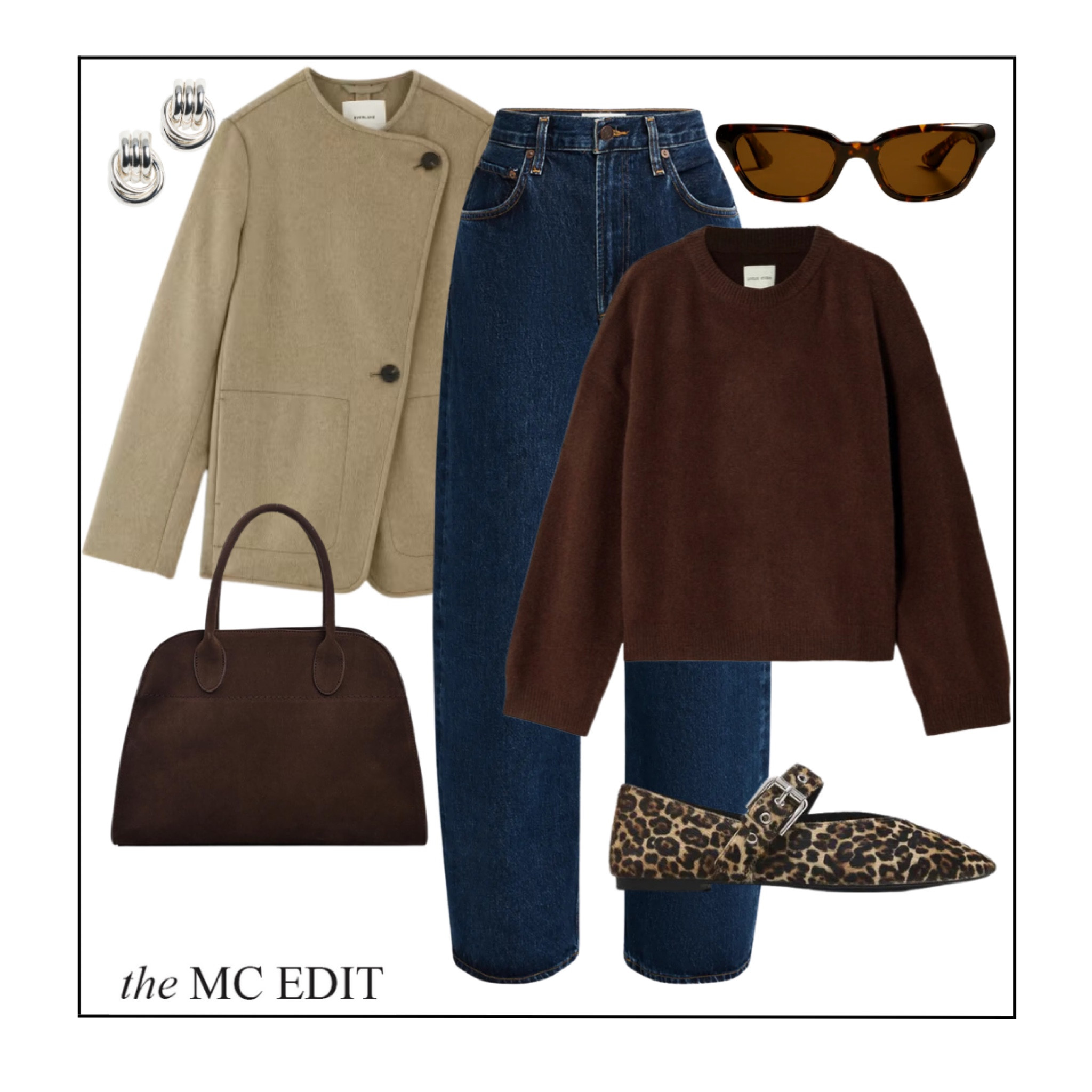 The EDIT: Barrel Jeans for work #agolde #therow #minimal #chocolatebrown #leopars #maryjane #everlane #khaite