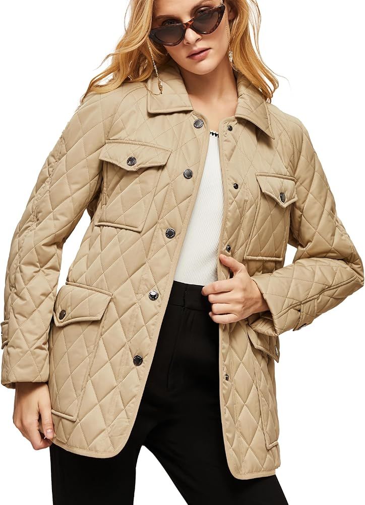 GYMAGINE Womens Lightweight Jackets Quilted Winter Coats Casual Stylish Parka | Amazon (US)