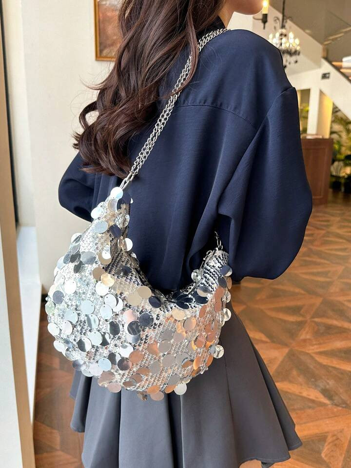 Heldere ketting schuine schoudertas | SHEIN