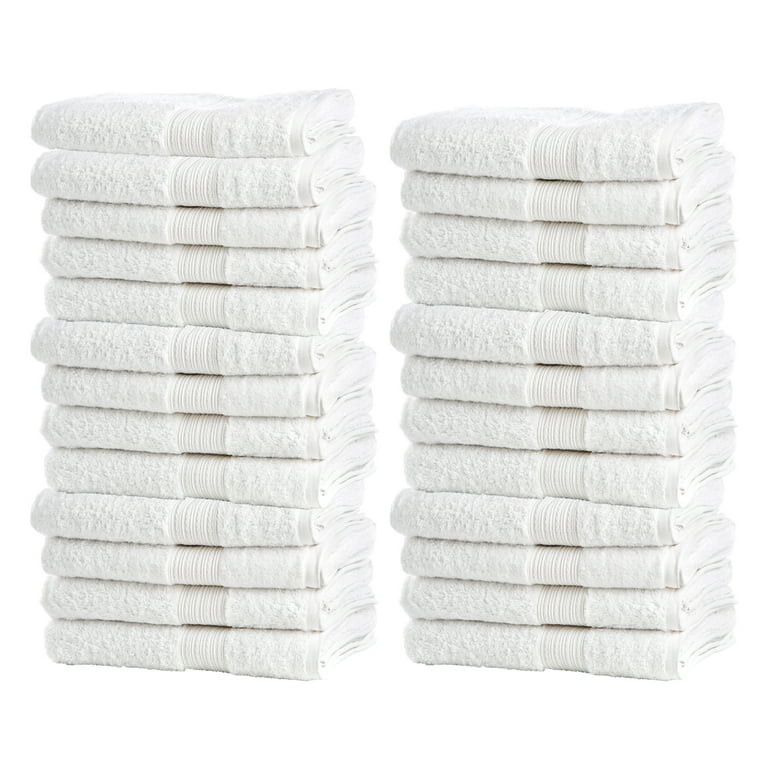 Living Fashions Bulk Spa White Wash Cloths 24 Pk - 12” x 12” – Thick Loop Pile Face Towels ... | Walmart (US)