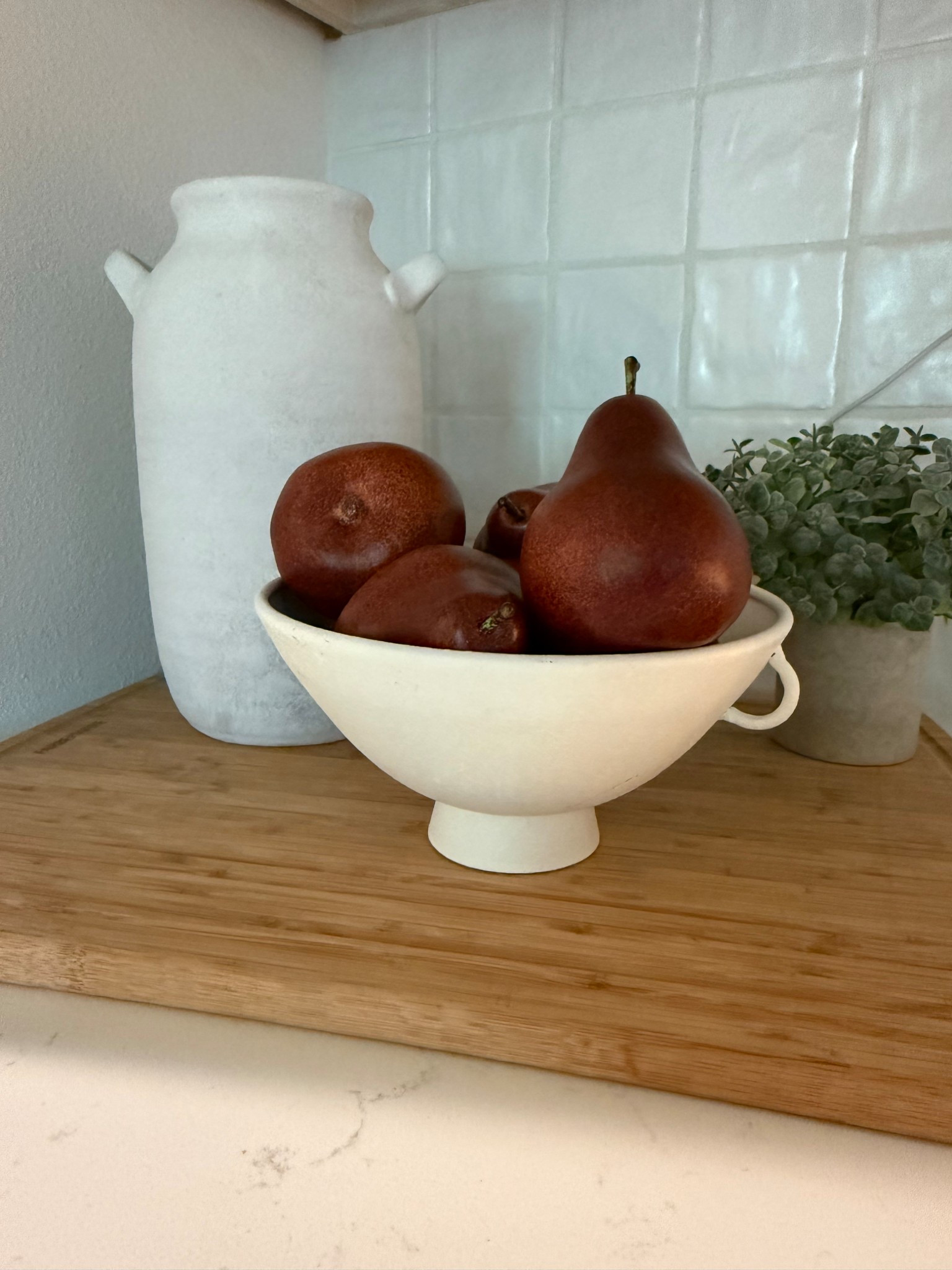 These pears are so beautiful. The color is rich and adds pretty contrast in my neutral kitchen 

#LTKHome