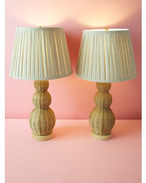 2pk 25in Rattan Double Gourd Table Lamps | HomeGoods
