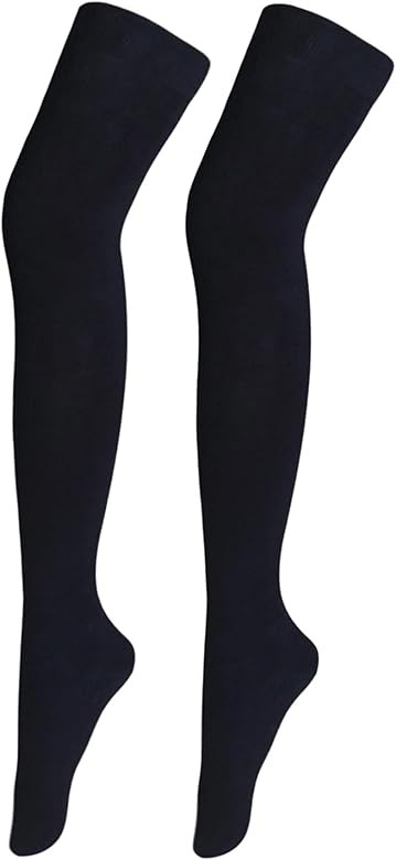 Bestjybt Women Thigh High Socks Cotton Warm Over the Knee Socks Long Knee High Boot Stockings Leg... | Amazon (US)