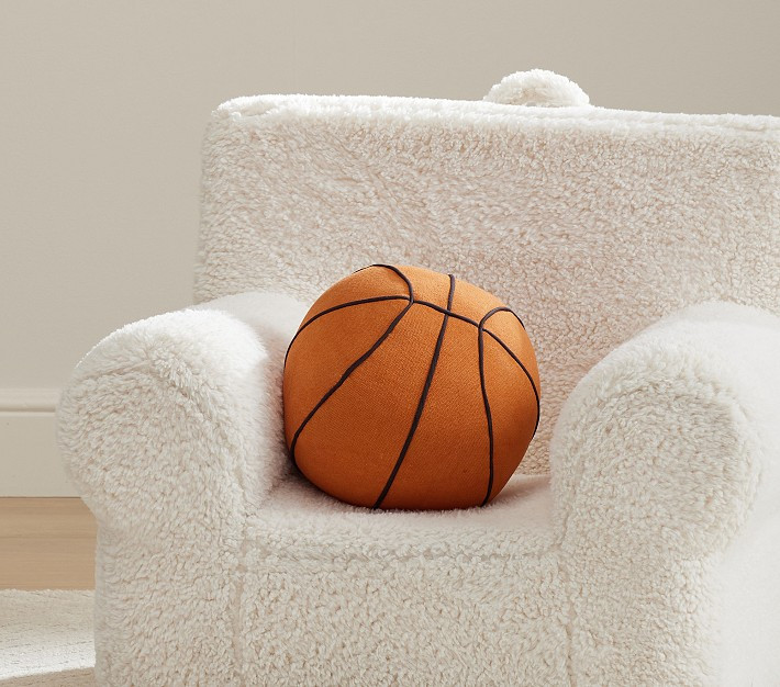 Basketball Shaped Washed Canvas Pillow | Pottery Barn Kids