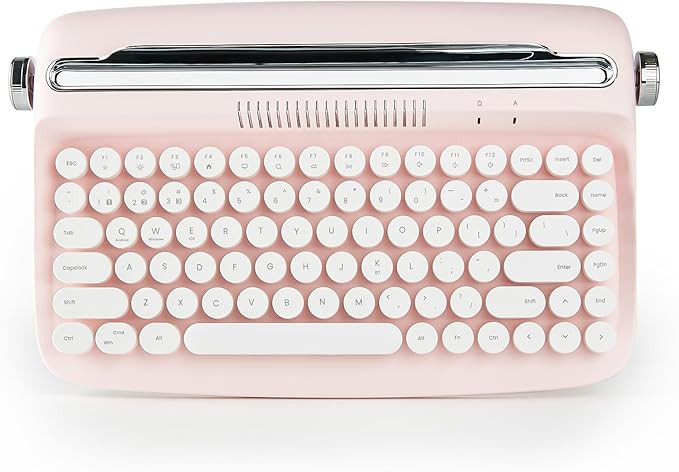 YUNZII B303 Wireless Keyboard, Retro Bluetooth Aesthetic Typewriter Style Keyboard with Integrate... | Amazon (US)