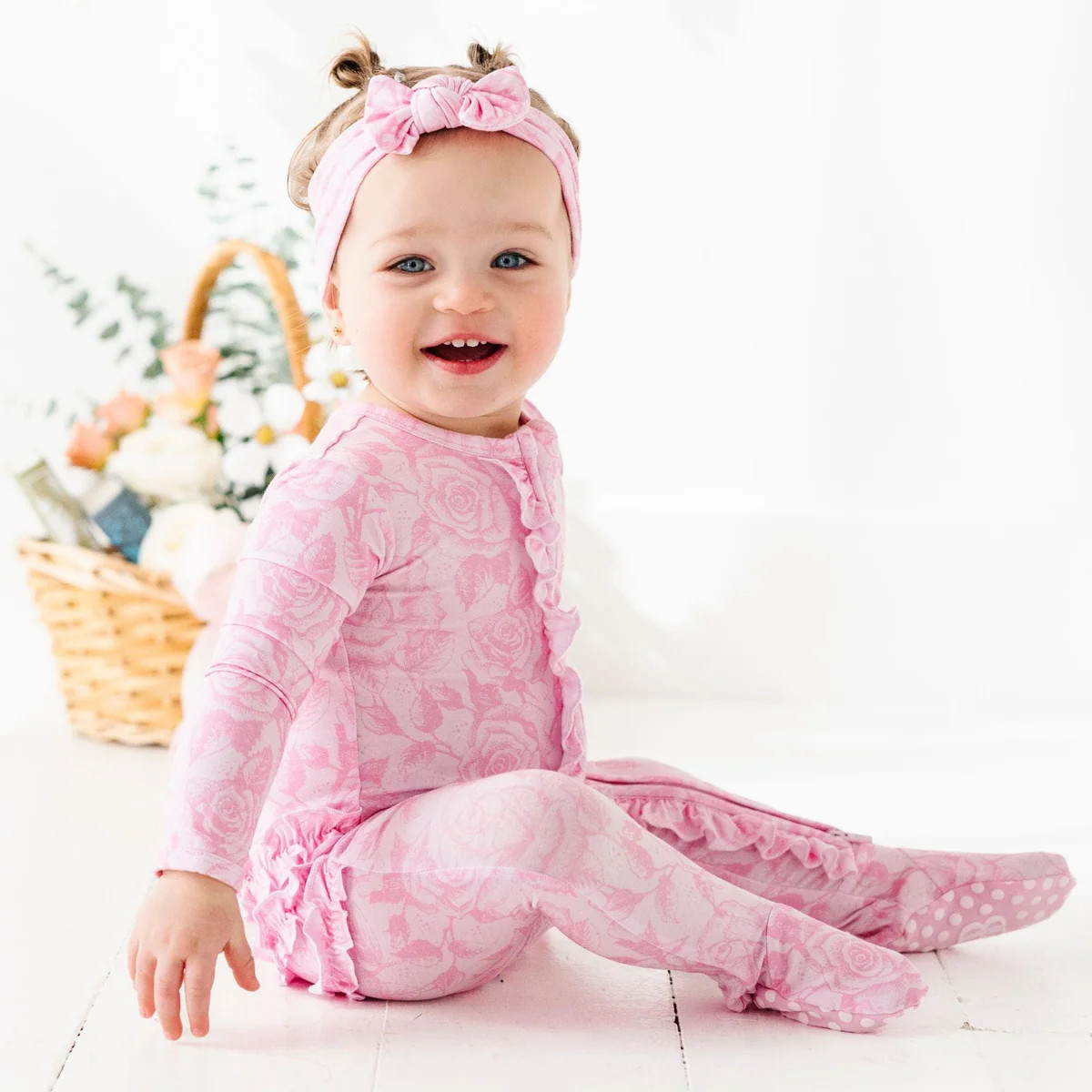 Whispering Roses Ruffle Footie | Bums & Roses