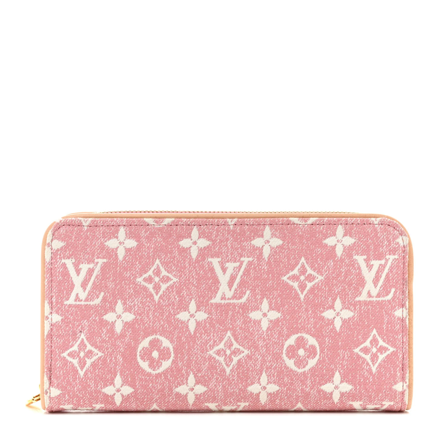 Denim Monogram Jacquard Zippy Wallet Pink | FASHIONPHILE (US)